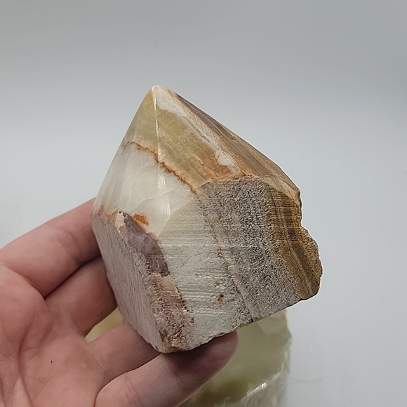 Natural Onyx Bundle Candle Holder Pyramid Point Cloud Flame - Picture 3 of 6